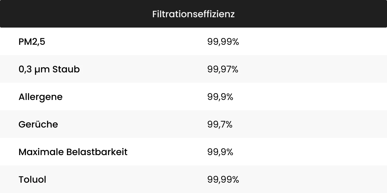Filtrationseffizienz