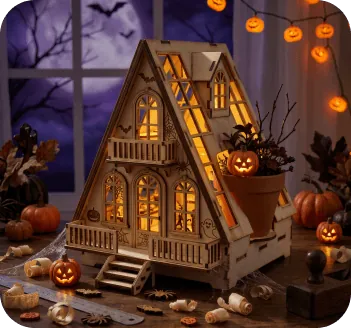 Halloween-Holzhaus